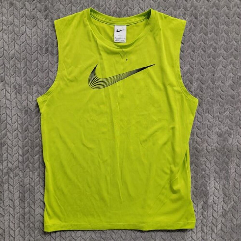 Nike Dri-Fit Boys Hybrid Muscle Training T Shirt Size XL Atomic Green DO7090-321